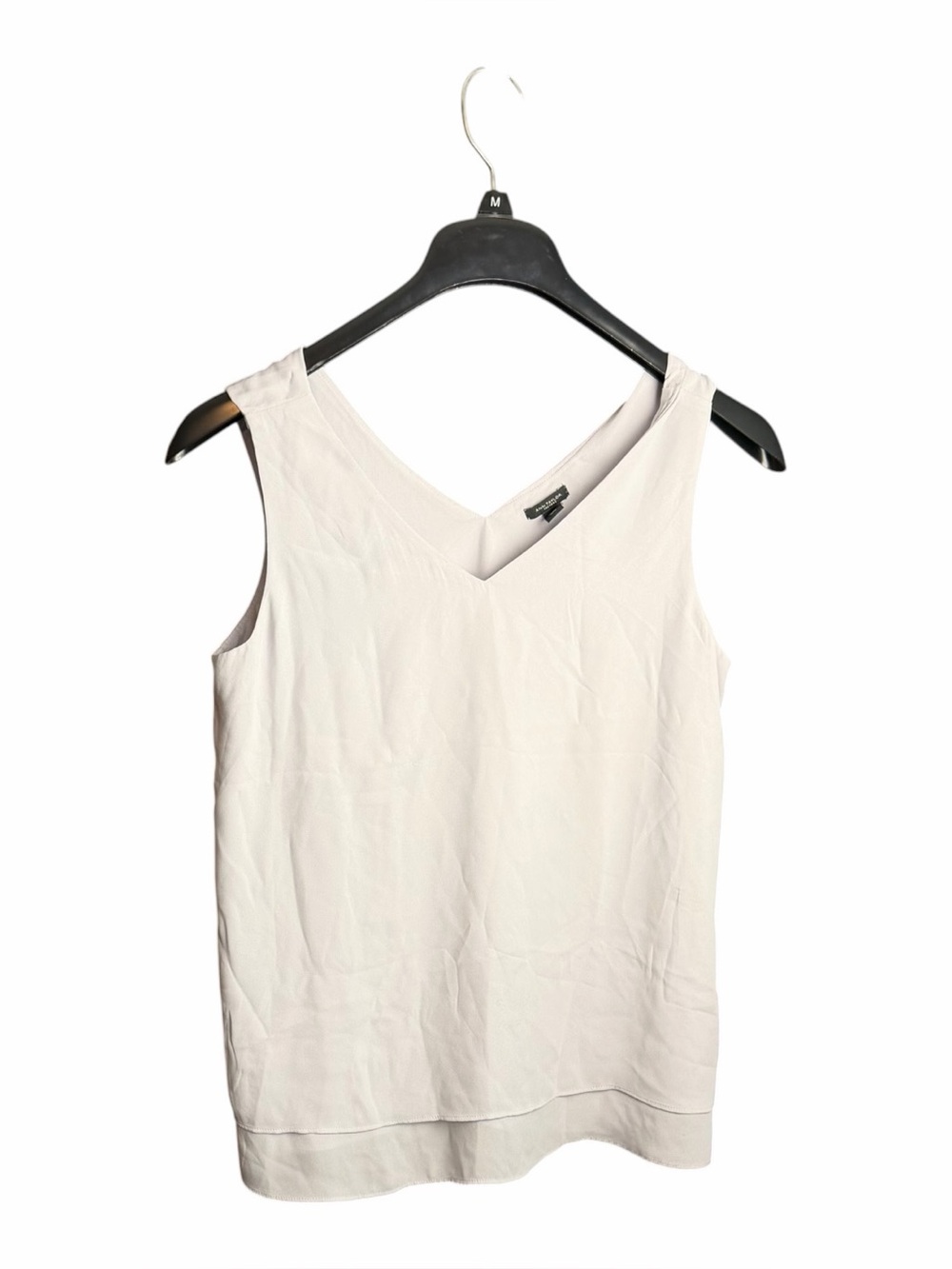 Ann Taylor Sleeveless Blouse Maroon Gray Small Flowy Top Double V Neck